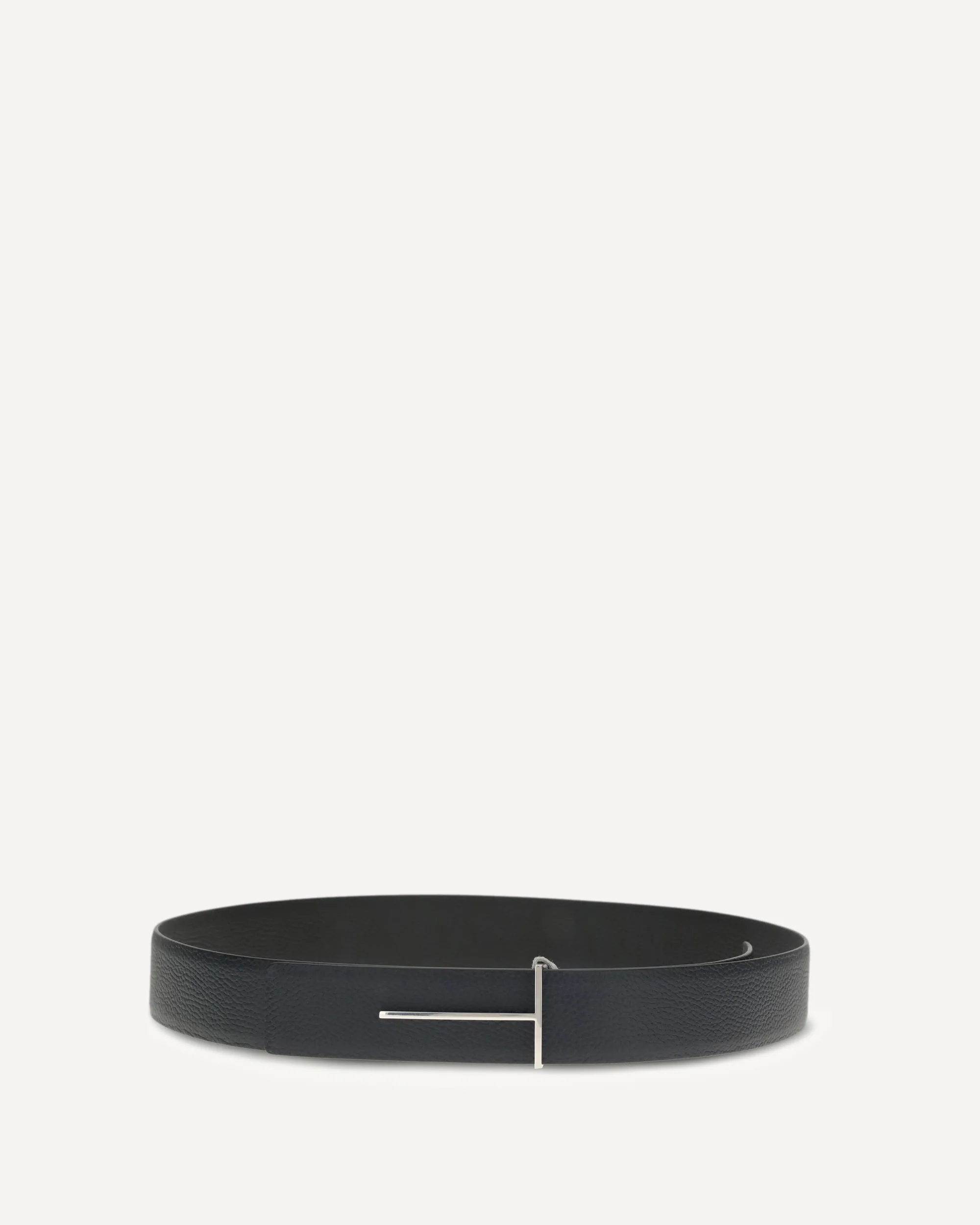 Grain Leather Slim T reversible Belt - Image 2