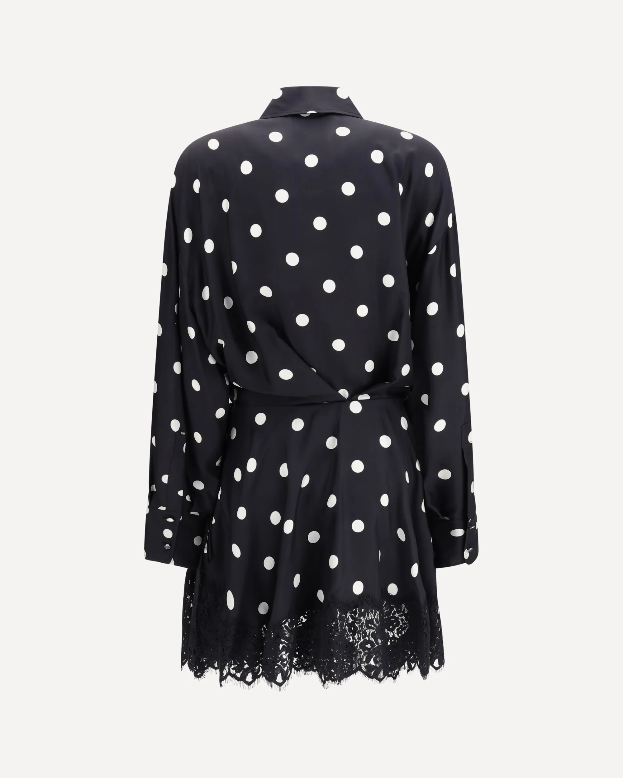Polka dot lace Dress with drawstring - Image 2