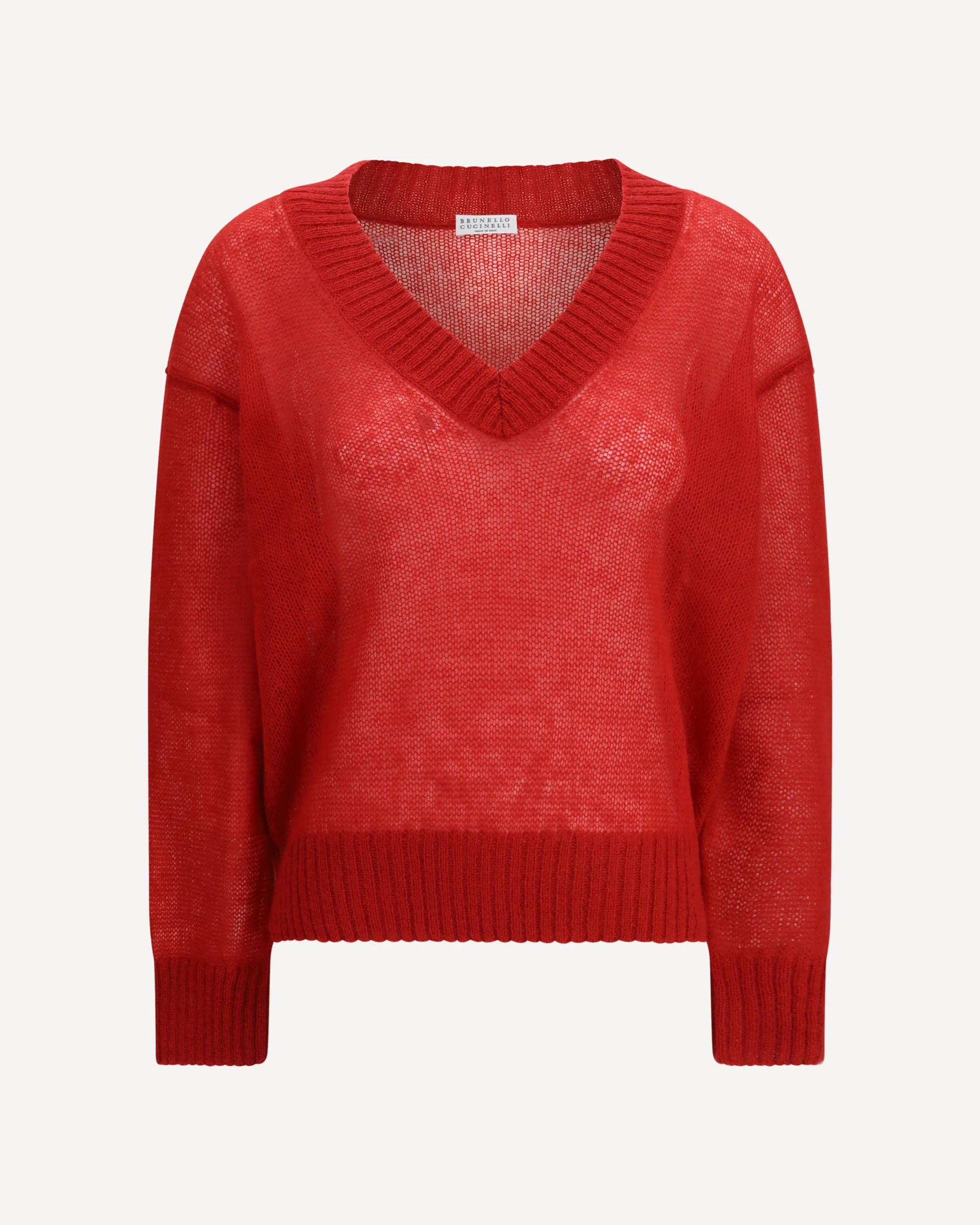 Sweater in virgin wool and mohair with V-neck - Image 3