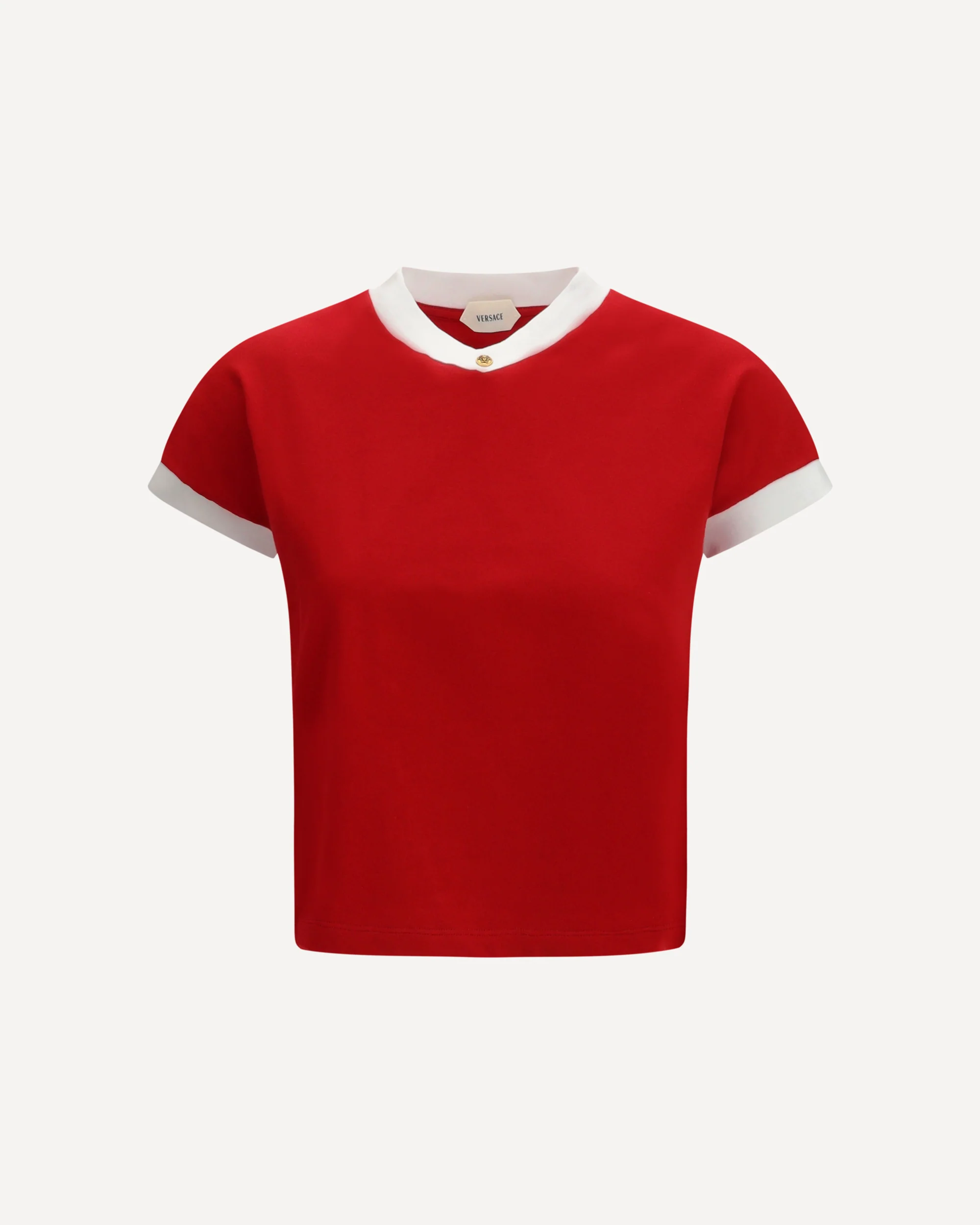 Stretch Cotton Jersey T-Shirt with V-neck - Image 3
