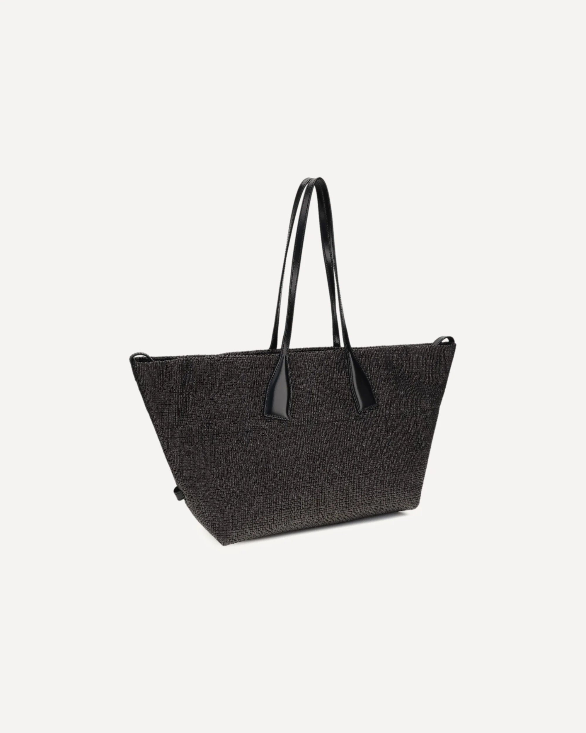 Track Shoulder Bag in leather and raffia - Image 5