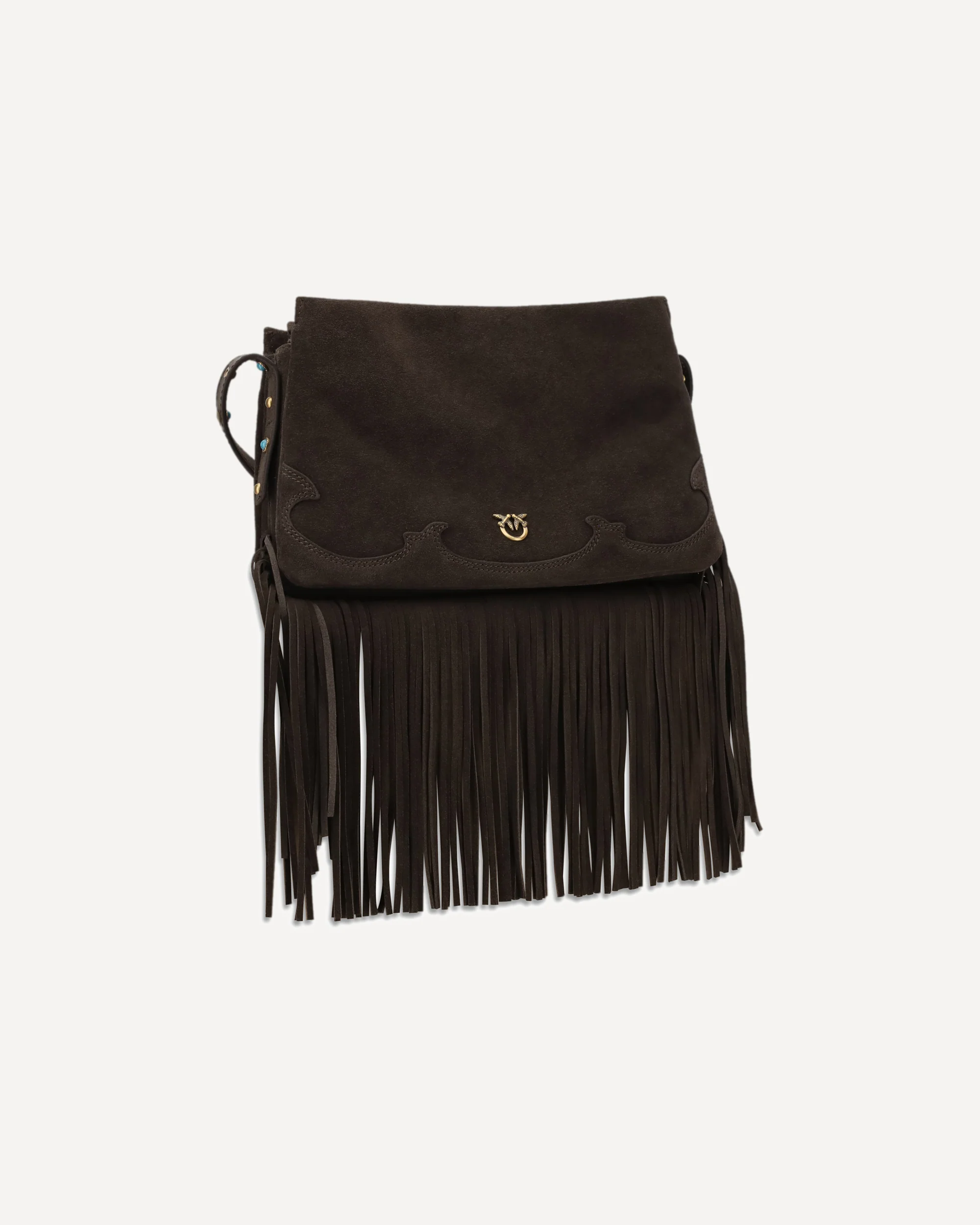 Suede Shoulder Bag with fringes - Image 4