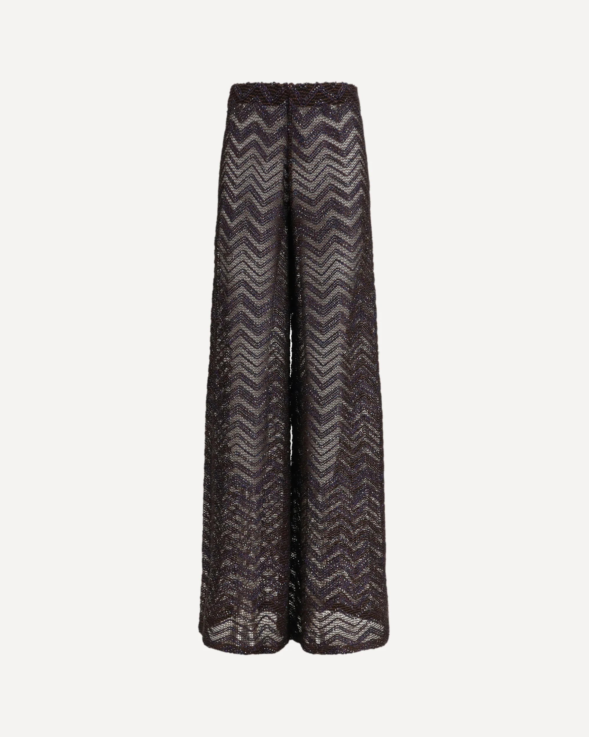Wide zigzag mesh Trousers with sequins - Image 3