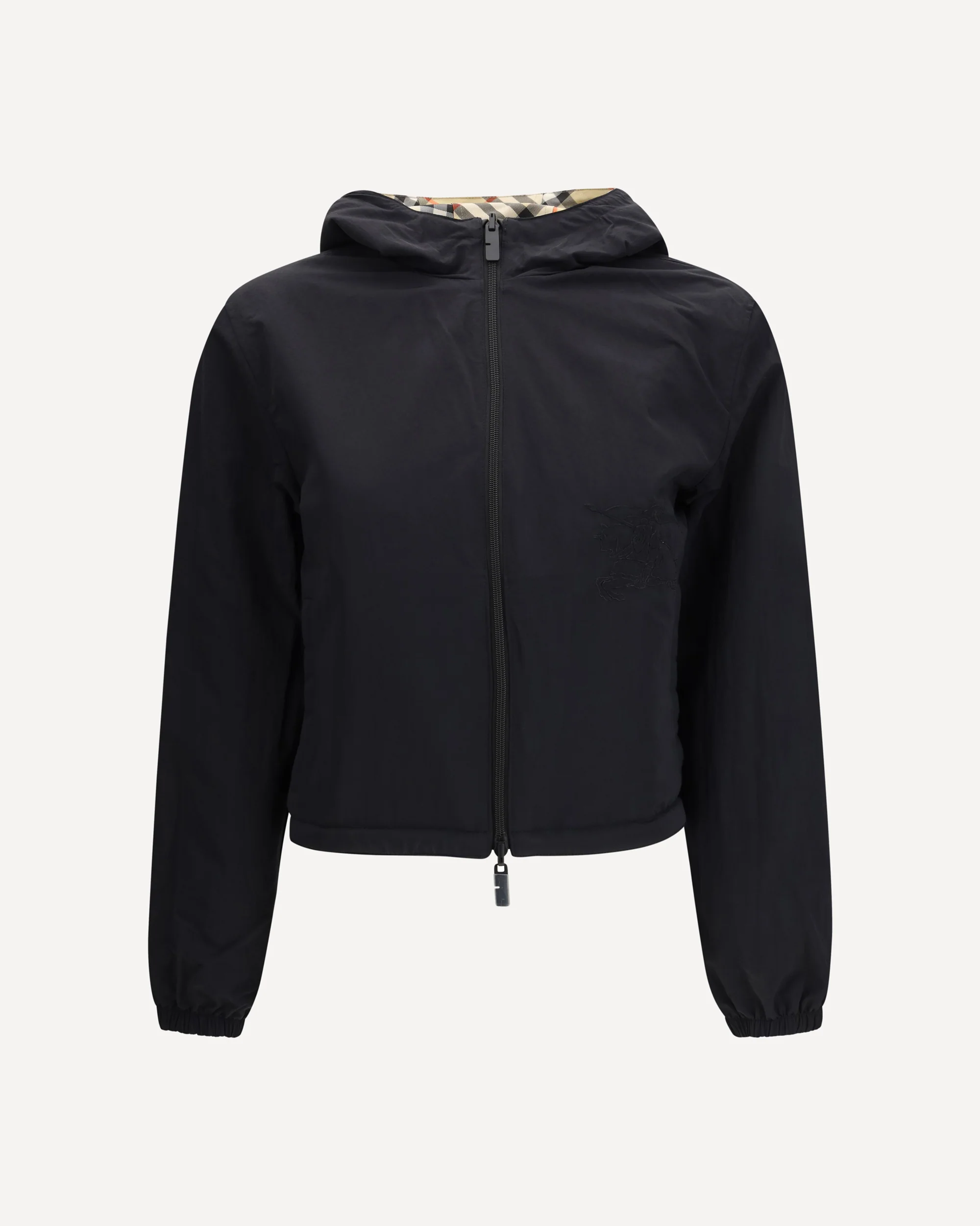 Reversible cropped check Jacket - Image 4