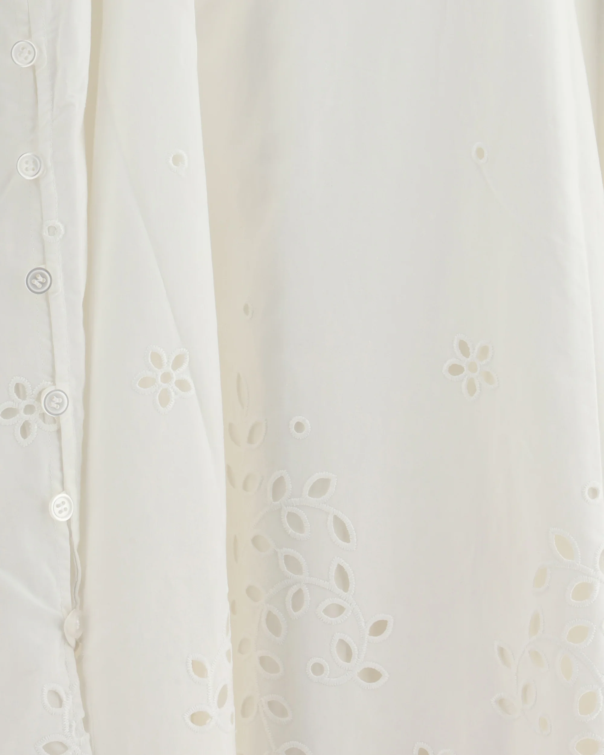 White Cotton Embroidered Midi Dress - Image 5