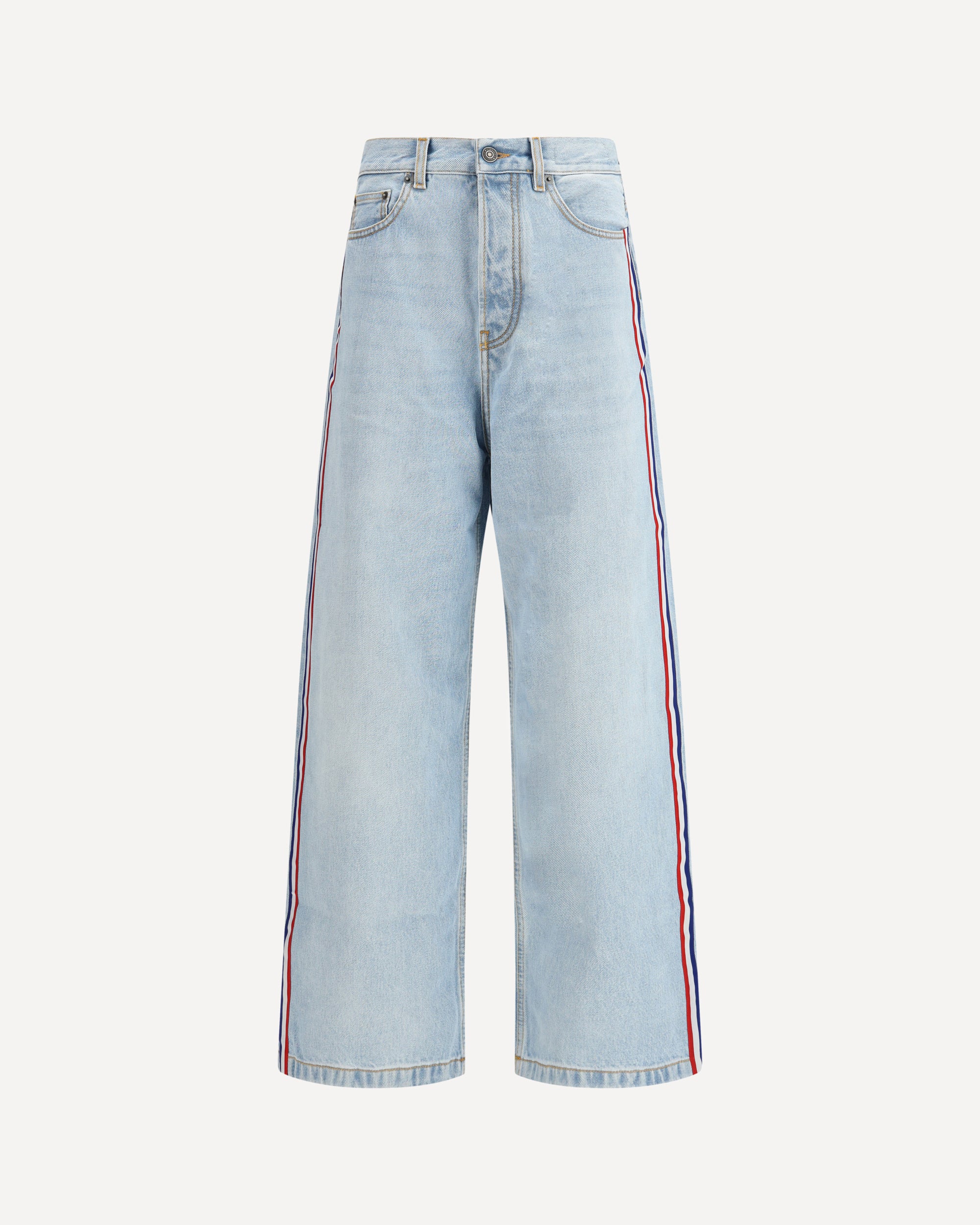 Tricolor Stripe Baggy Jeans - Image 3